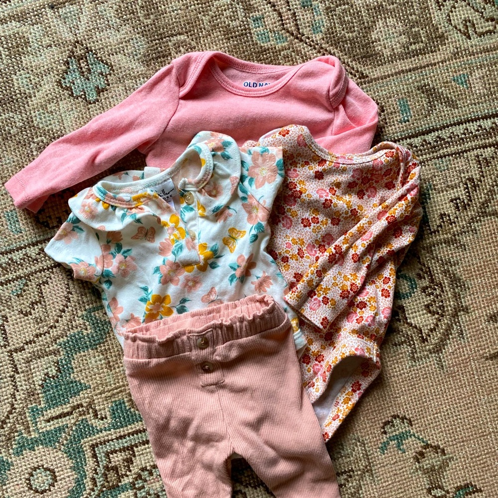 Old Navy and Nicole Miller 0-3 month onesies